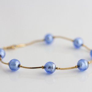 Sterling silver - crystal beading bracelet.